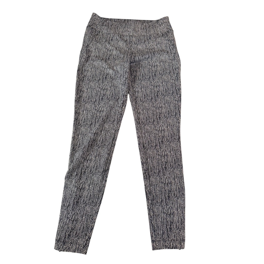 Athleta Brooklyn Heights Skinny Pant Black White Textured Print Sz M Lightweight